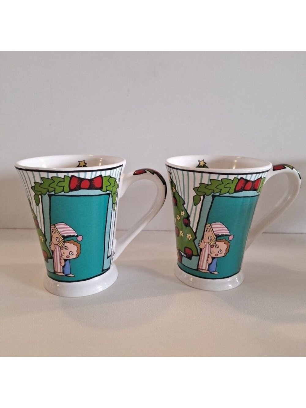 Ursula’s Christmas Signature 4 Mugs Holiday Ceramic Cups Dodge - Picture 4 of 11